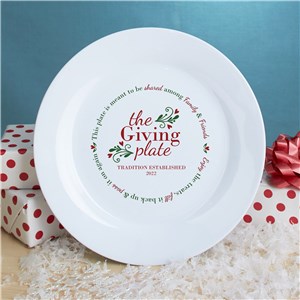 Personalized The Christmas Giving Plate with Hearts