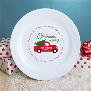 Personalized The Best Part of Christmas is Giving Plate