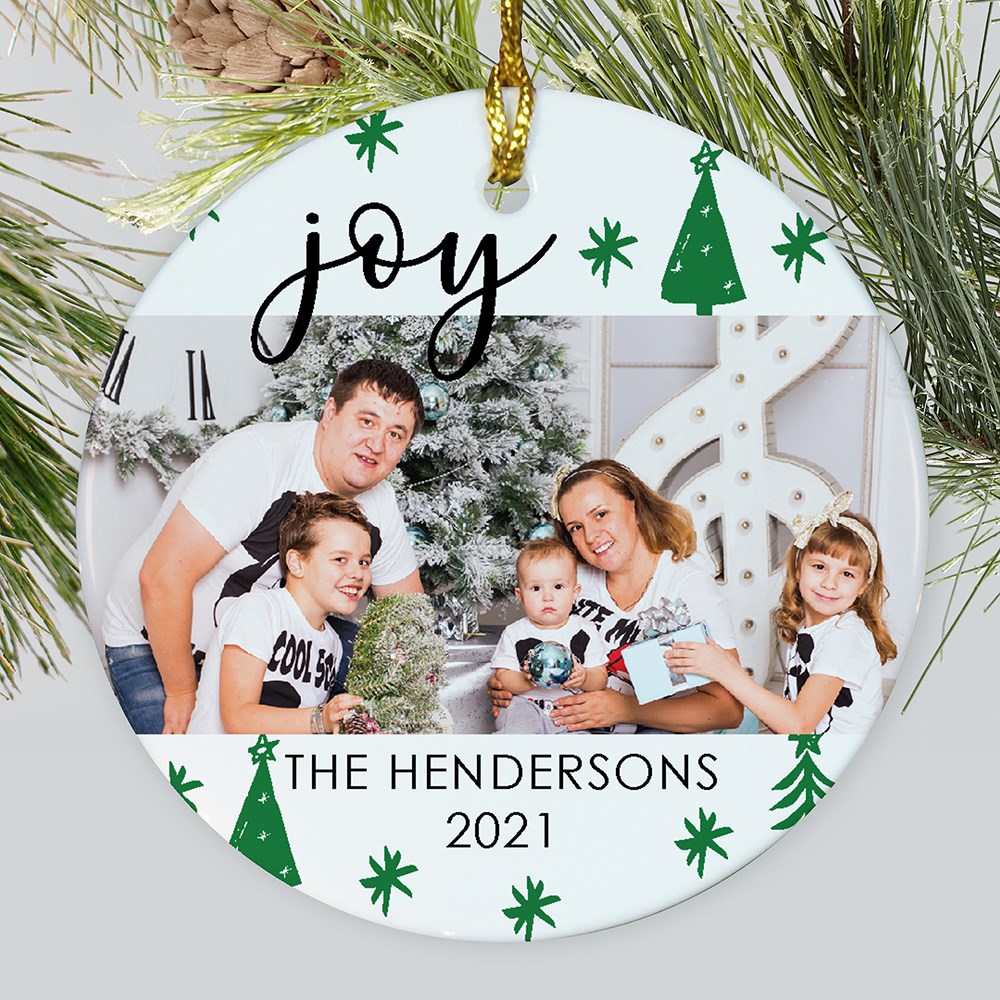 Christmas Joy Ornament with Family Picture
