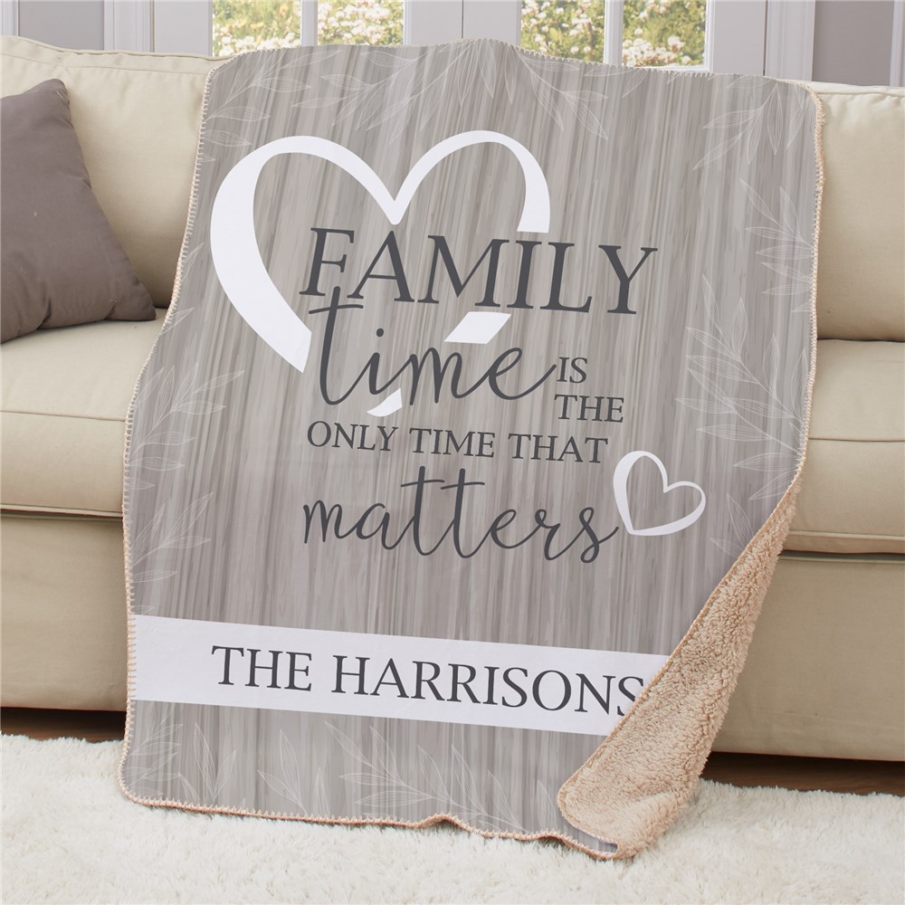 Personalized Family Time 50x60 Sherpa Blanket