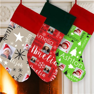 Personalized Christmas Photo Word Art Stocking