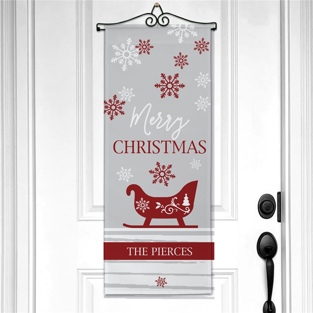 Personalized Merry Christmas Sleigh Wall Hanging