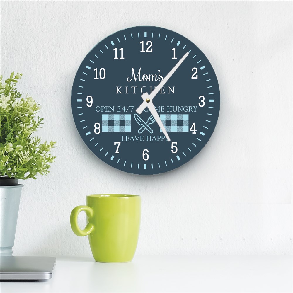 Personalized Kitchen Open 24 Hours Wall Clock