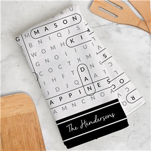 Personalized Family Word Search Dish Towel