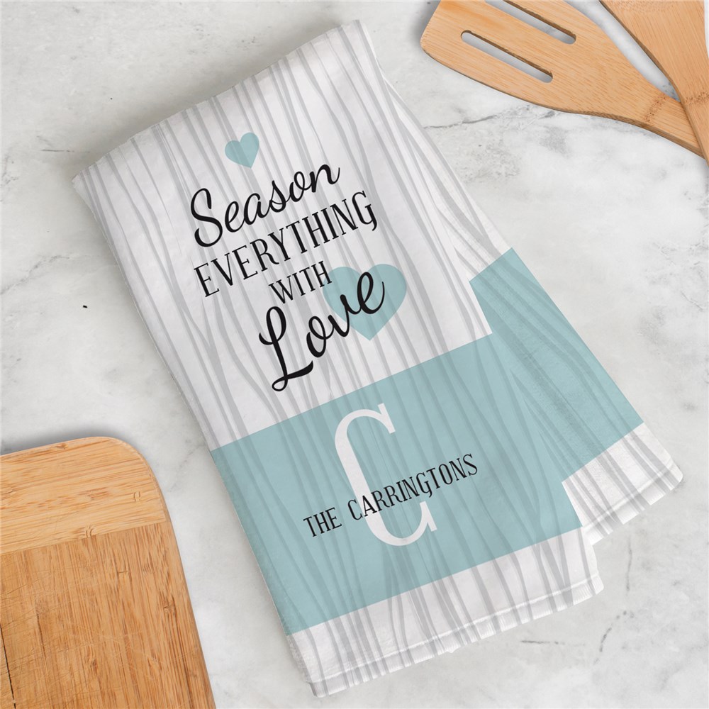 Personalized Season Everything with Love Dish Towel