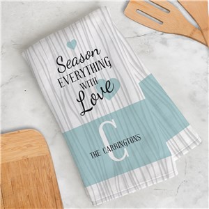 Personalized Season Everything with Love Dish Towel