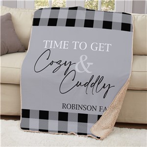 Personalized Cozy & Cuddly Plaid Family Sherpa Blanket