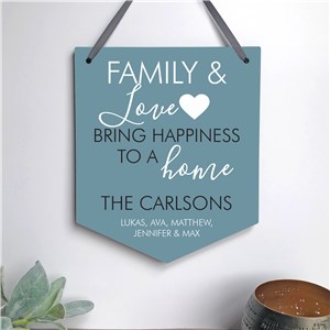 Personalized Family & Love Banner Shaped Sign