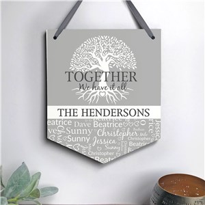 Personalized Together We Have it All Family Tree Word-Art Sign