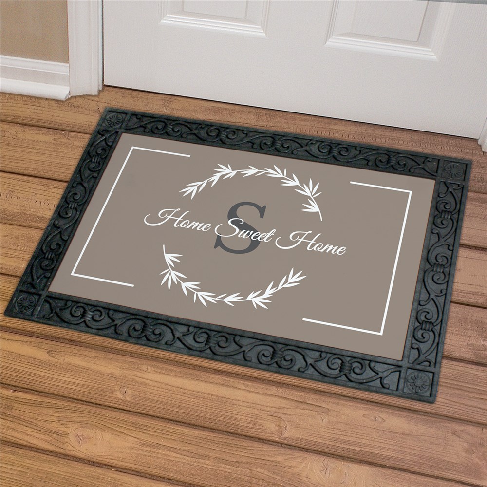 Personalized Home Sweet Home with Initial 18x30 Doormat