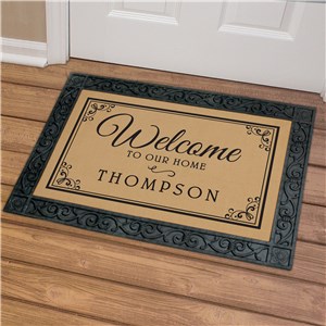 Personalized Welcome to our Home 18x30 Doormat