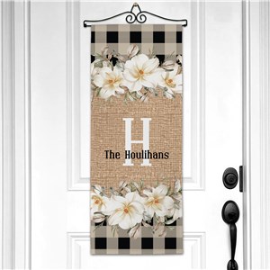 Personalized Floral Plaid Hanging