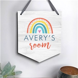 Personalized Rainbow Banner Shaped Sign for Baby's Room