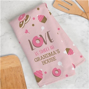 Personalized Love Is Sweet Dish Towel