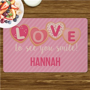 Personalized Love To See You Smile Valentine's Day Placemat