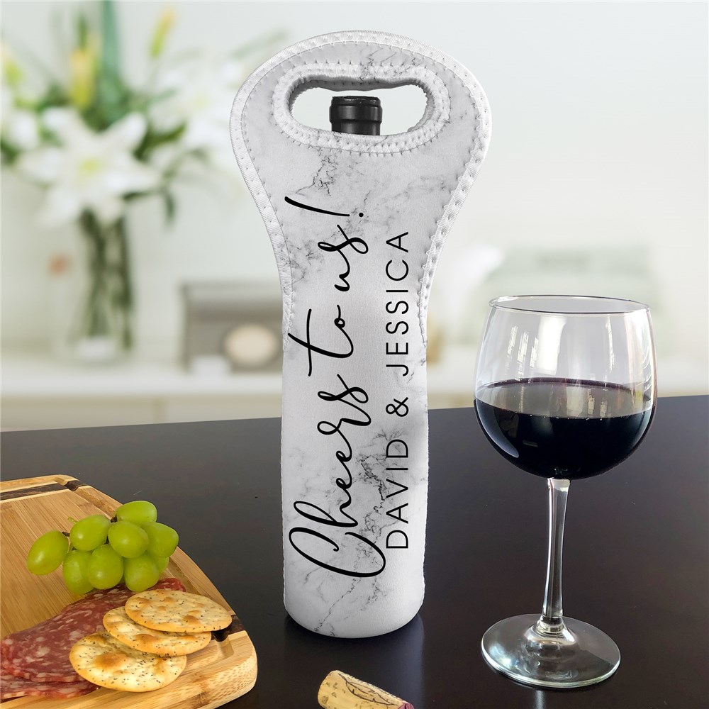 Personalized Cheers to Us Wine Gift Bag for Couples