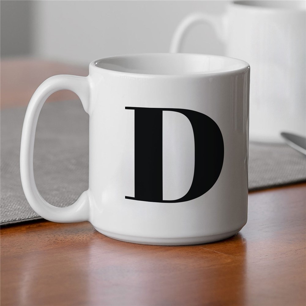 Personalized 20 Ounce Coffee Mug with Large Initial