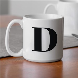 Personalized 20 Ounce Coffee Mug with Large Initial