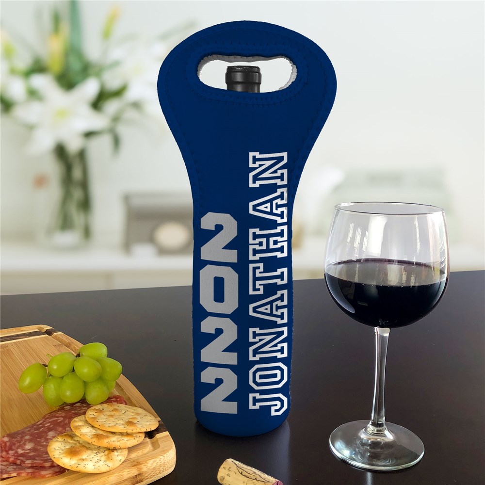 Personalized Vertical Year and Name Wine Graduation Gift Bag