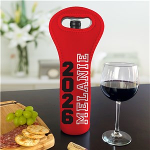 Personalized Vertical Year and Name Wine Graduation Gift Bag