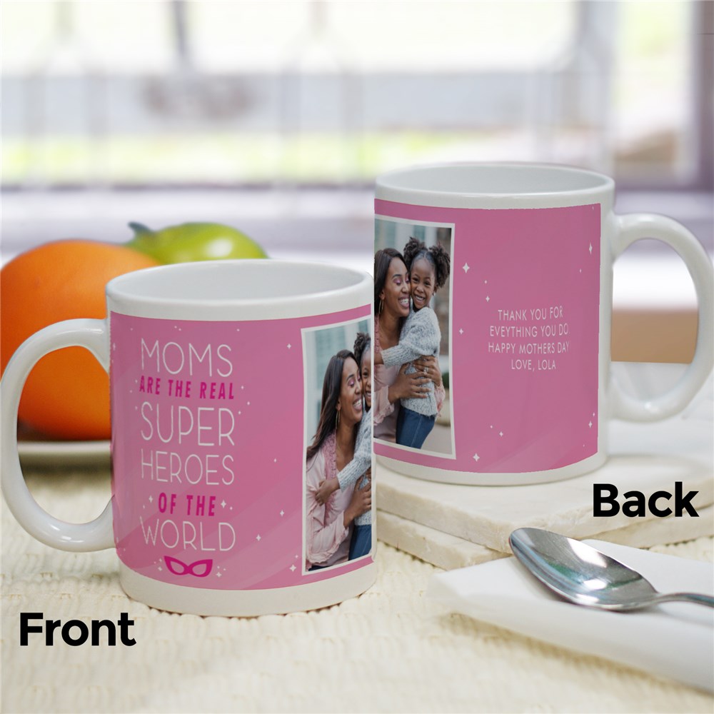 Personalized Moms Are the Real Superheroes Large Coffee Mug