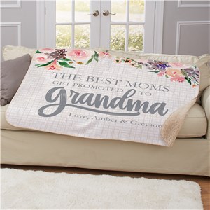 Personalized Promoted to Grandma 50x60 Sherpa Blanket