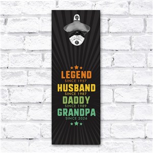Personalized Legend Titles Wall Bottle Opener U19529112