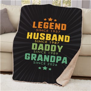 Personalized 50x60 Sherpa Blanket with Dad or Grandpa's Titles