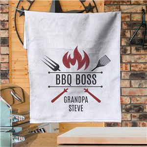 Personalized BBQ Boss Dish Towel U19538125