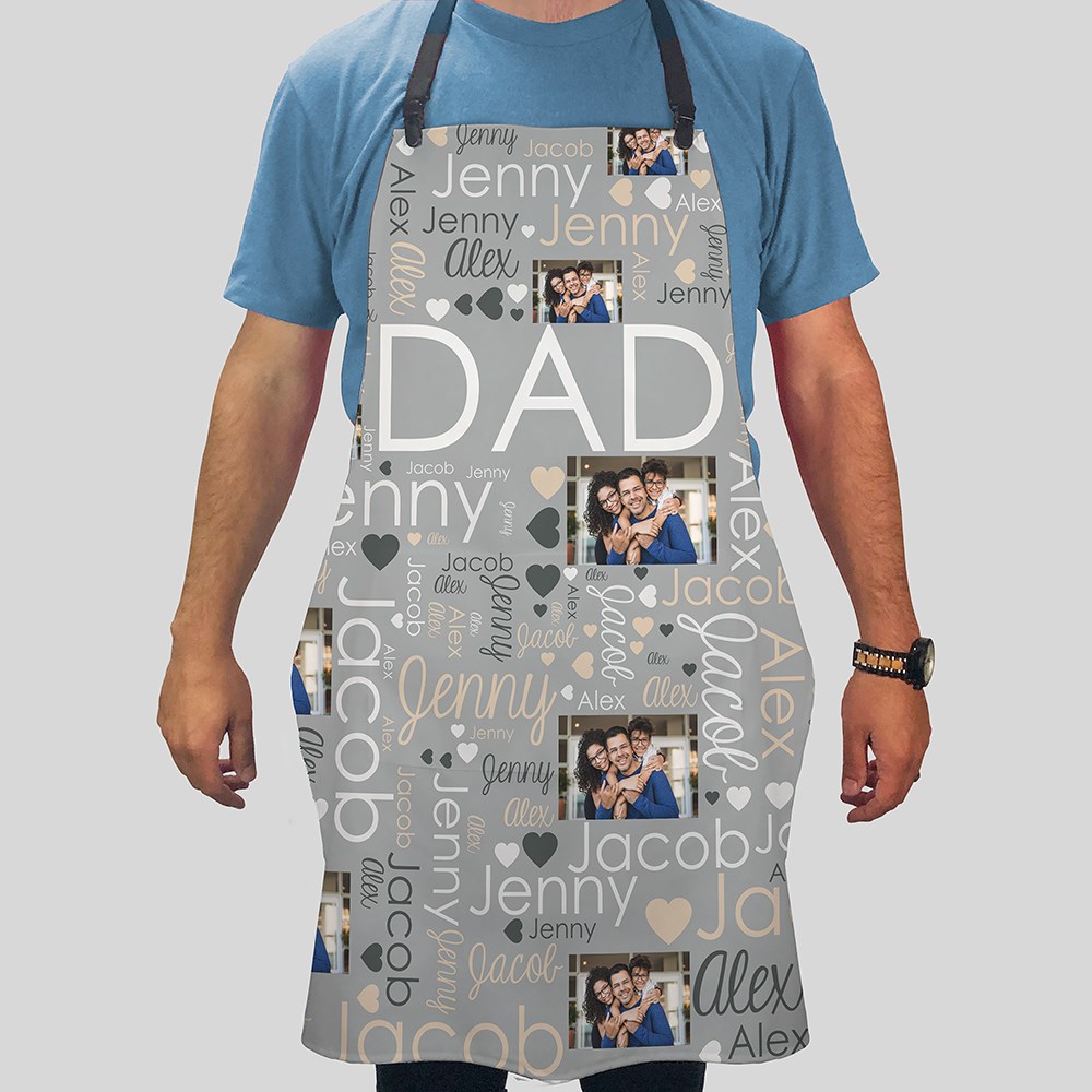 Personalized Dad Photo Word Art Apron