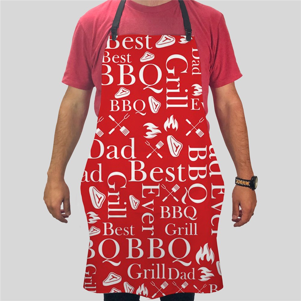 Personalized Word-Art Grilling Apron for Dad