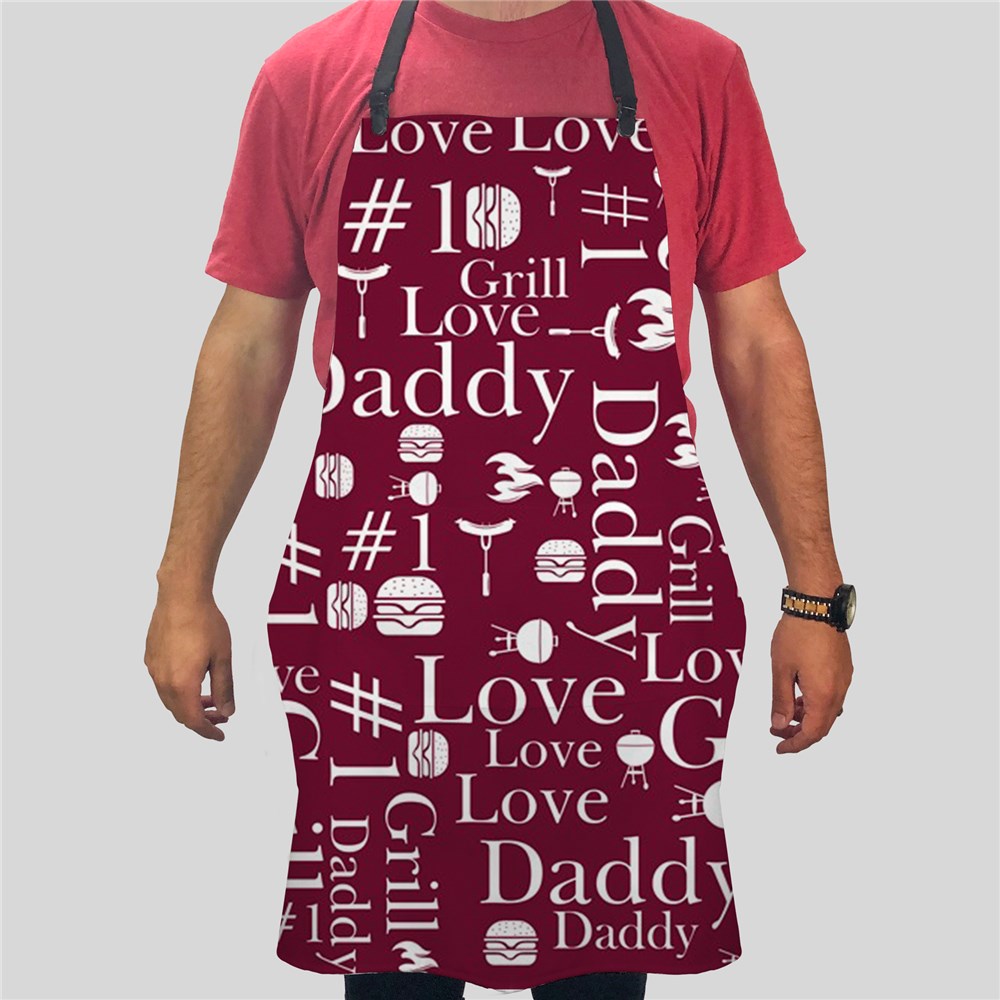 Personalized Word-Art Grilling Apron for Dad