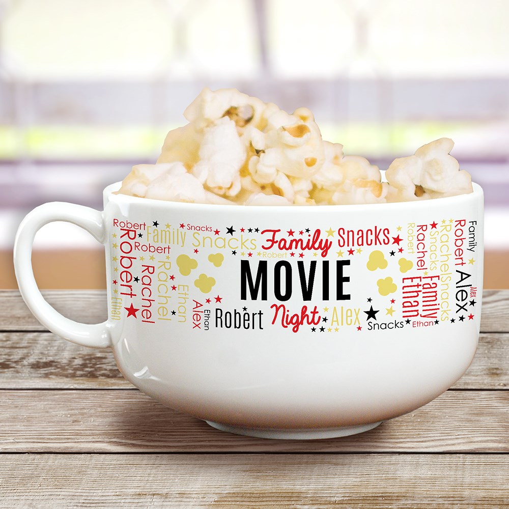 Personalized Family Movie Night Popcorn Bowl