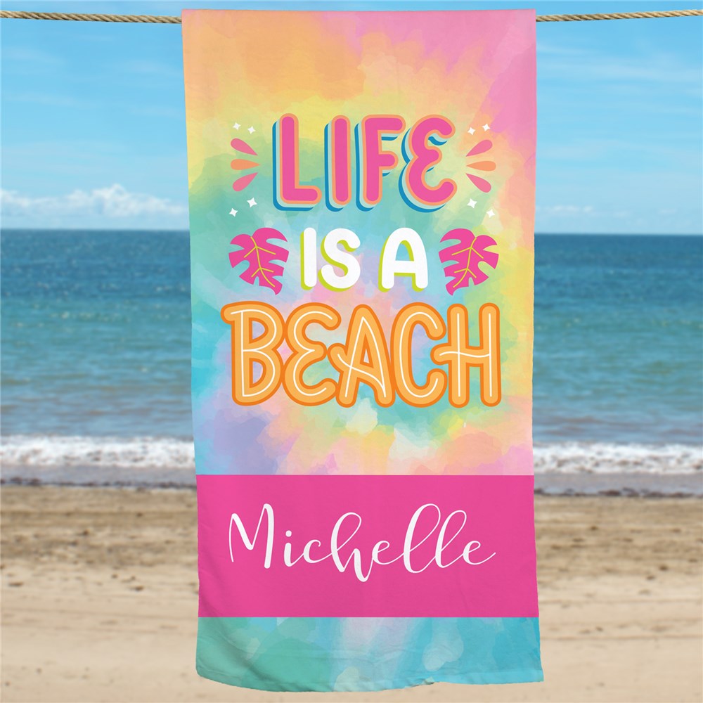 Personalized Life is a Beach Beach Towel U1966333