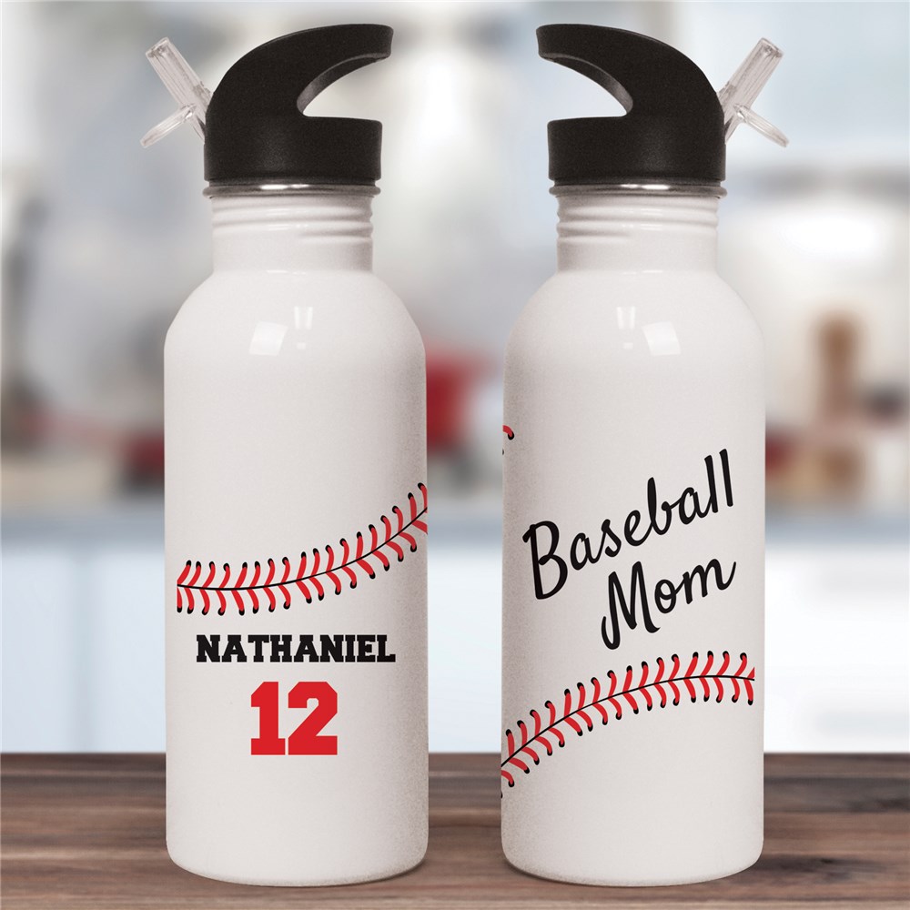 Personalized Baseball Mom Water Bottle