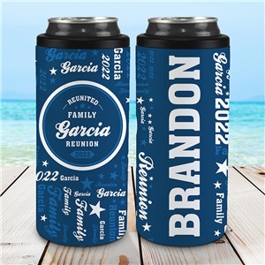 Personalized Family Reunion Word Art Slim Can Cooler U19670162