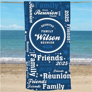 Personalized Family Reunion Word-Art Beach Towel