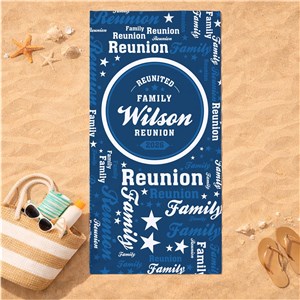 Personalized Family Reunion Word-Art Beach Towel