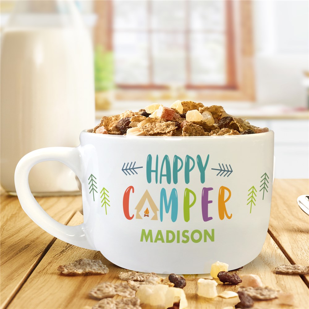 Personalized Happy Camper Bowl with Handle U1967123T
