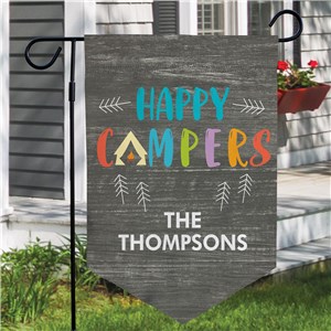 Personalized Happy Campers Pennant Garden Flag