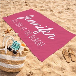 Personalized Beach Towel with Name & Custom Text