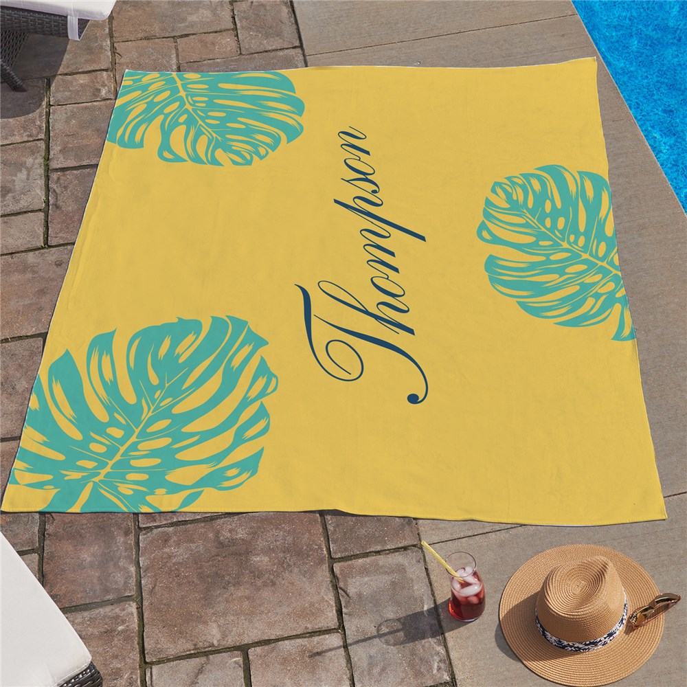 60X72 Tropical Beach Towel With Name