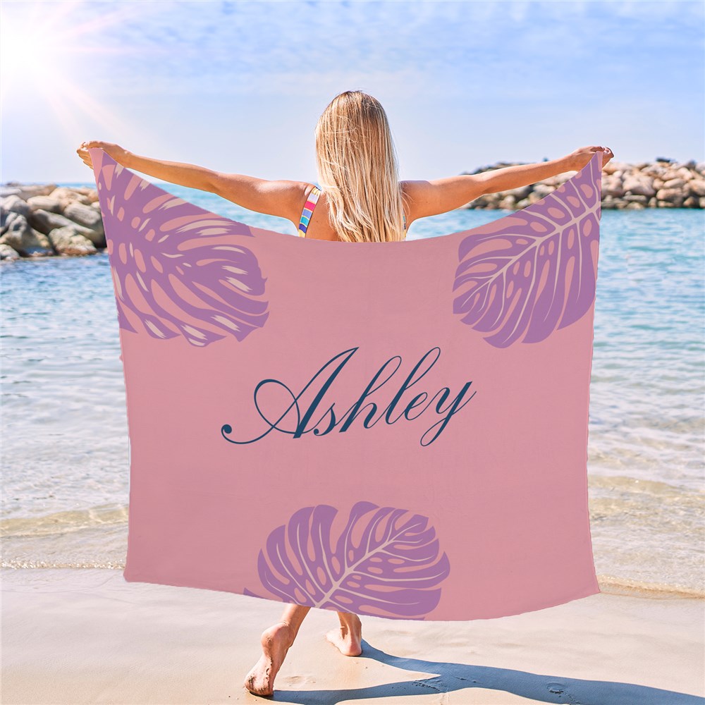 60X72 Tropical Beach Towel With Name GiftsForYouNow