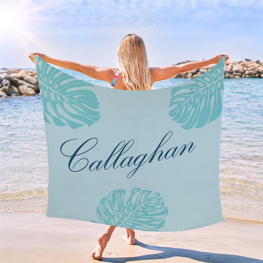 60X72 Tropical Beach Towel With Name GiftsForYouNow