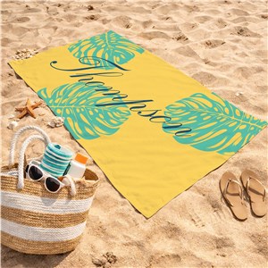 Personalized Botanical Beach Towel