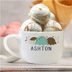 Personalized Scoop Ice Cream Bowl with Handle U1969923T