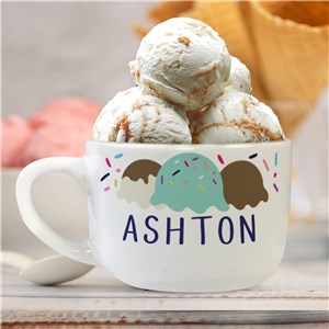 Personalized Scoop Ice Cream Bowl with Handle U1969923T