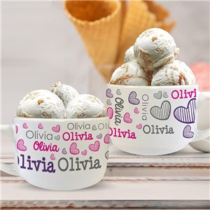 Personalized Name Word Art Bowl with Handle U1970023T