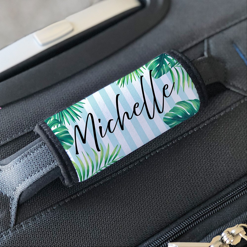 Personalized Palm Leaves Luggage Grip 