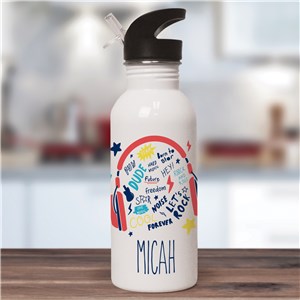 Personalized Music-Themed Kid's Water Bottle